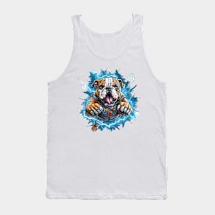 A dramatic Electrician English Bulldog t-shirt design that embodies the power and intensity Tank Top